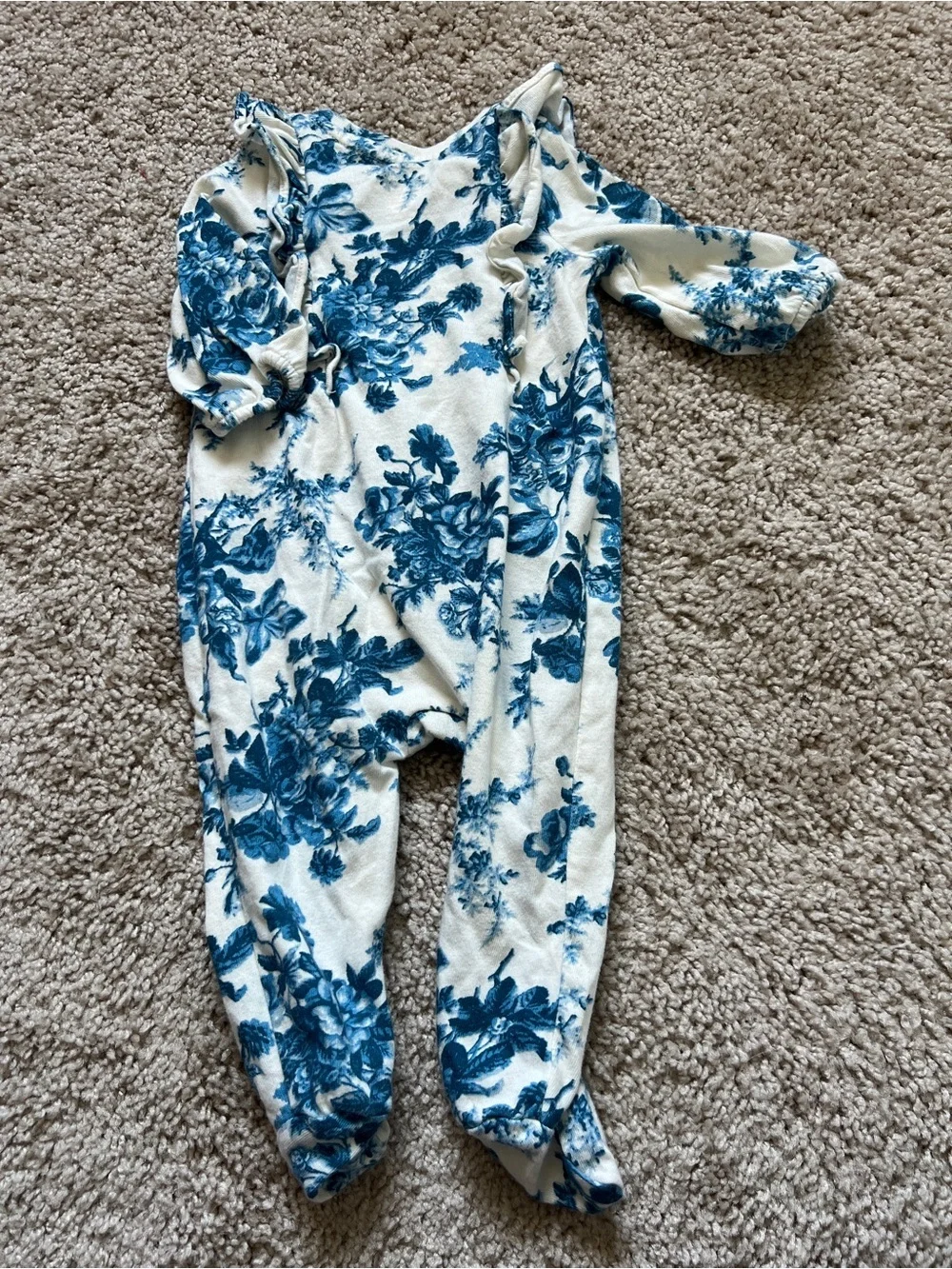 Gap × LoveShackFancy Baby Organic Cotton Floral Footed Zipper One-Piece